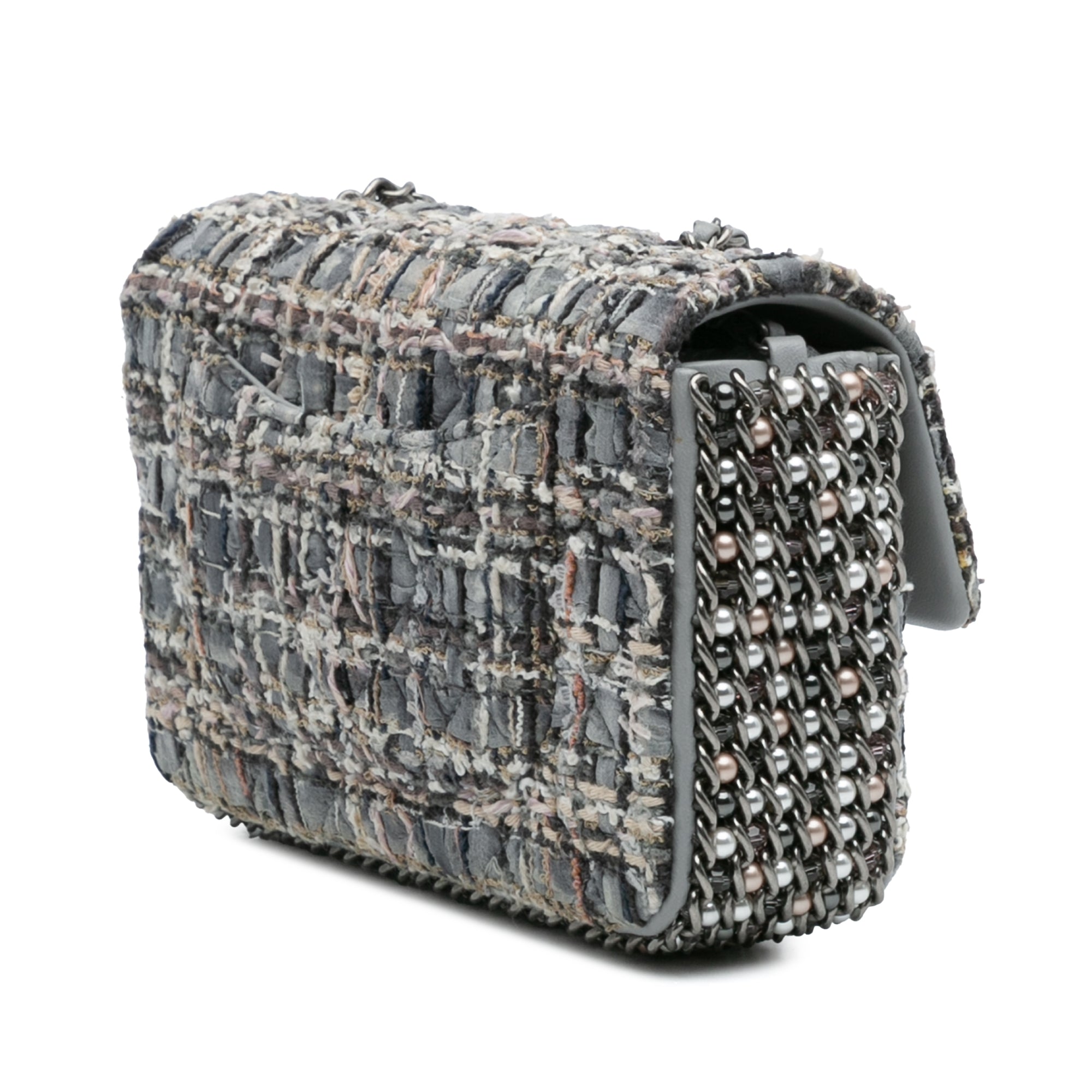 Mini Quilted Tweed River of Pearls Flap