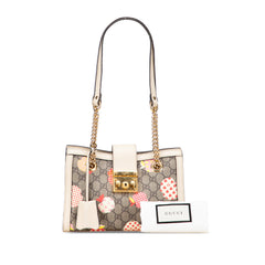 Small GG Supreme Apple Heart Padlock Tote