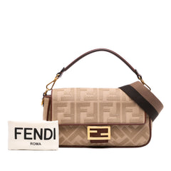 Zucca Embroidered Canvas Baguette Satchel