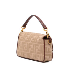 Zucca Embroidered Canvas Baguette Satchel