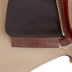 Zucca Embroidered Canvas Baguette Satchel