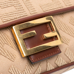 Zucca Embroidered Canvas Baguette Satchel