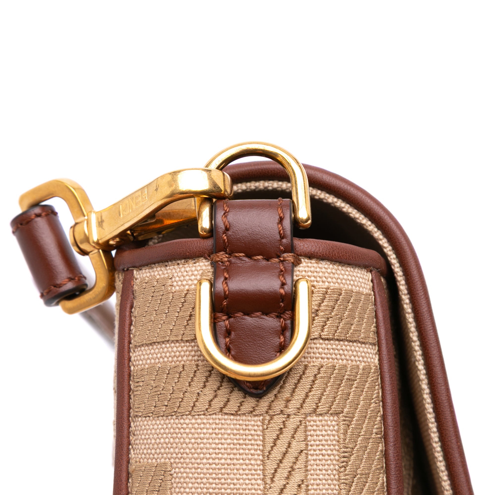 Zucca Embroidered Canvas Baguette Satchel
