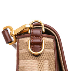 Zucca Embroidered Canvas Baguette Satchel