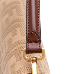 Zucca Embroidered Canvas Baguette Satchel