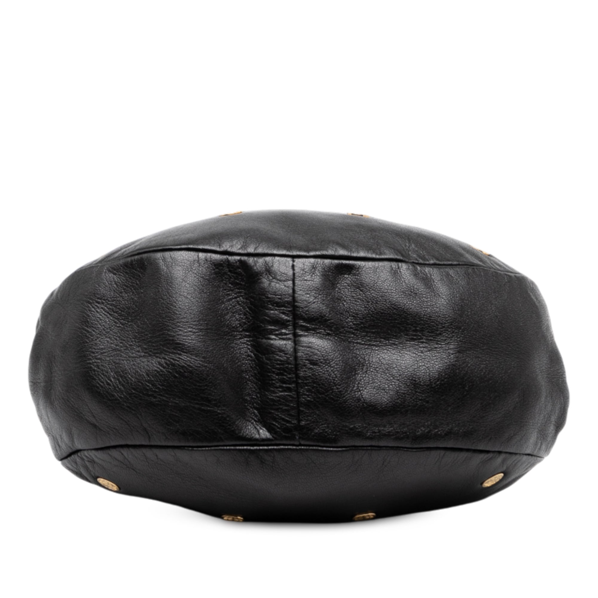 Studded Leather Drawstring Crossbody