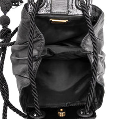 Studded Leather Drawstring Crossbody