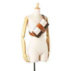 Zucca Canvas and Leather Convertible Baguette