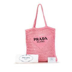 Crochet Raffia Logo Tote