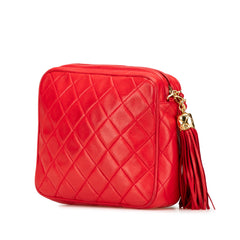 CC Quilted Lambskin Tassel Camera Bag