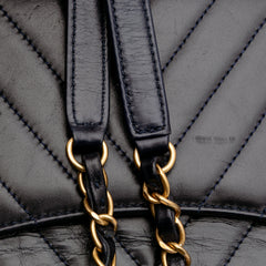 Medium Chevron Aged Calfskin Coco Top Handle Bag