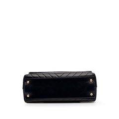 Medium Chevron Aged Calfskin Coco Top Handle Bag