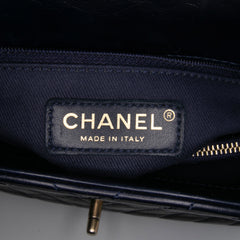 Medium Chevron Aged Calfskin Coco Top Handle Bag