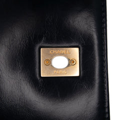 Medium Chevron Aged Calfskin Coco Top Handle Bag