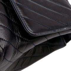 Medium Chevron Aged Calfskin Coco Top Handle Bag