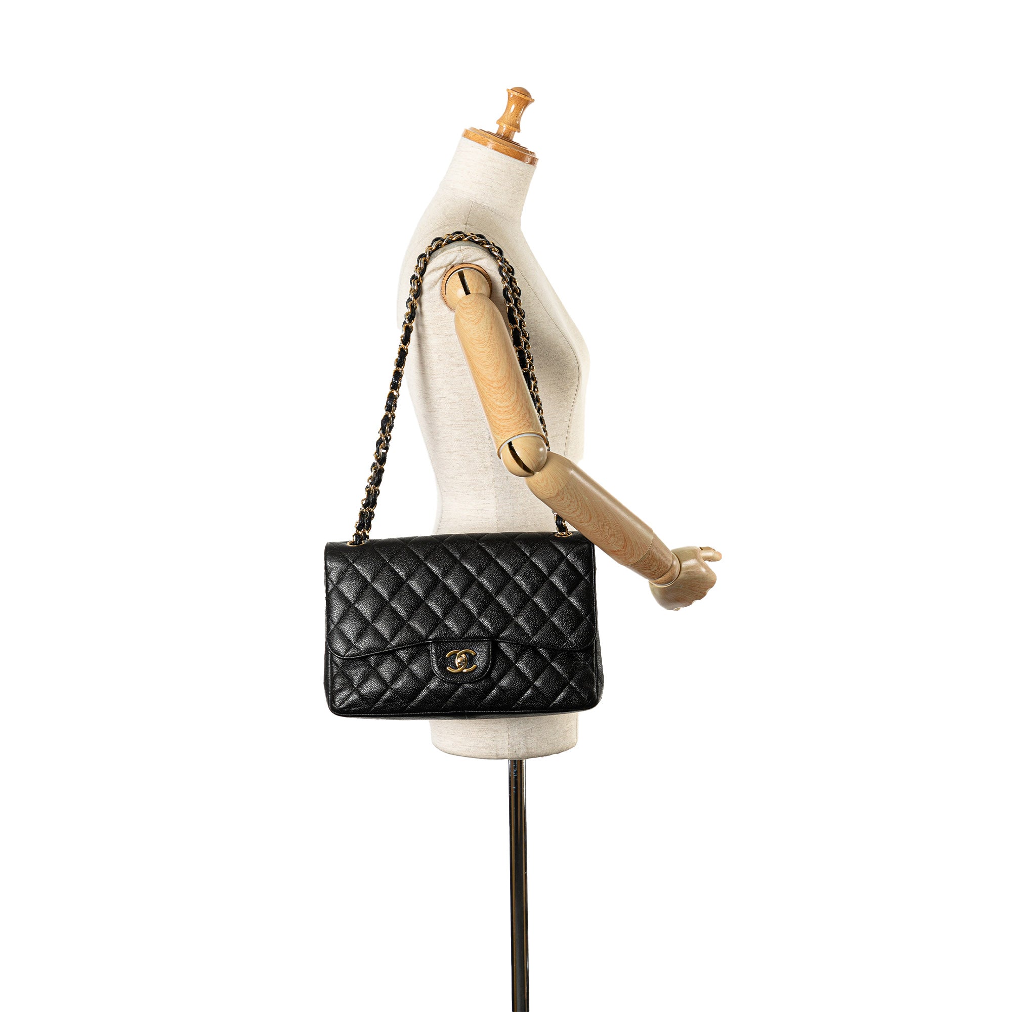 Jumbo Classic Caviar Double Flap