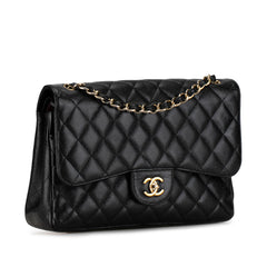 Jumbo Classic Caviar Double Flap
