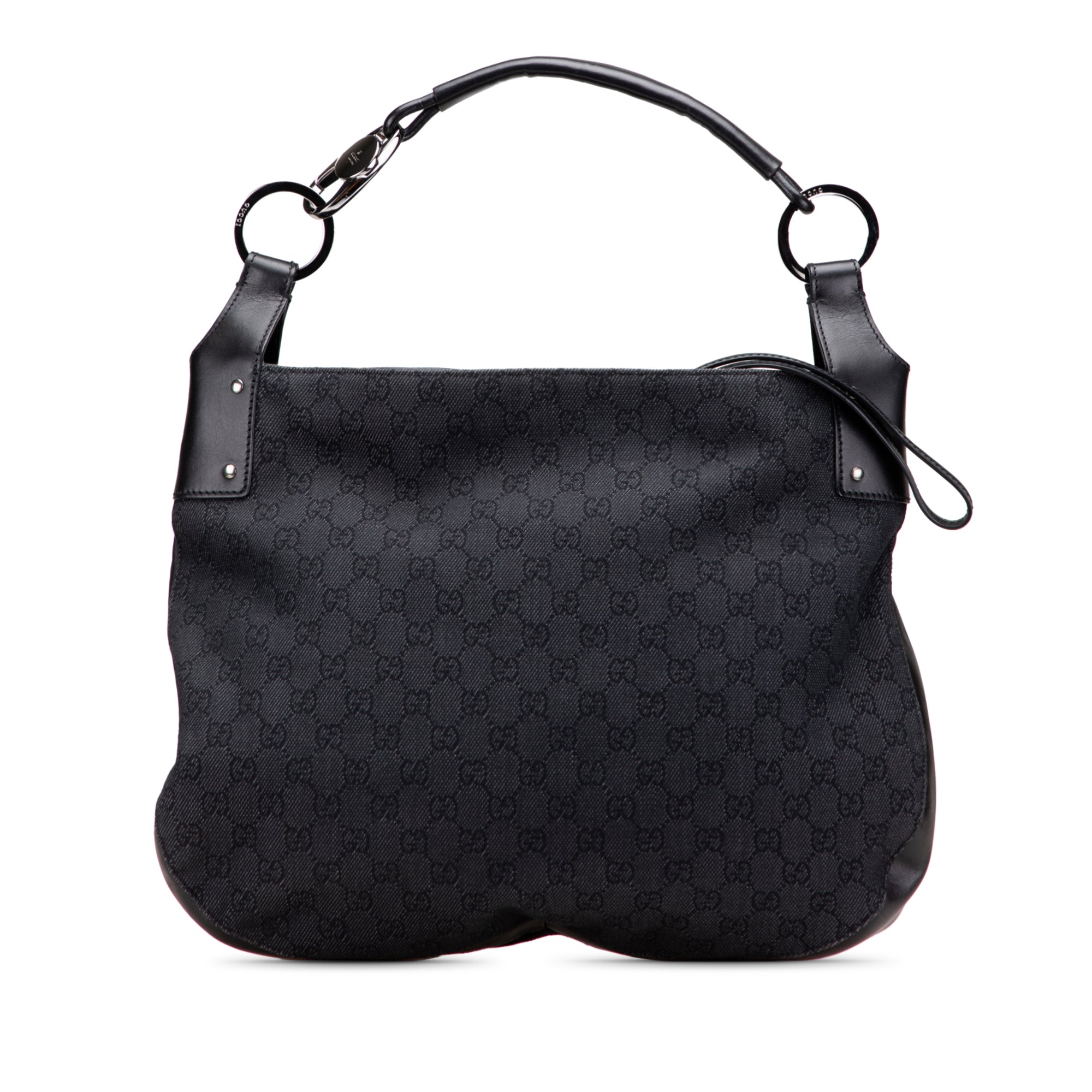 Large GG Denim Horsebit Classic Ring Hobo