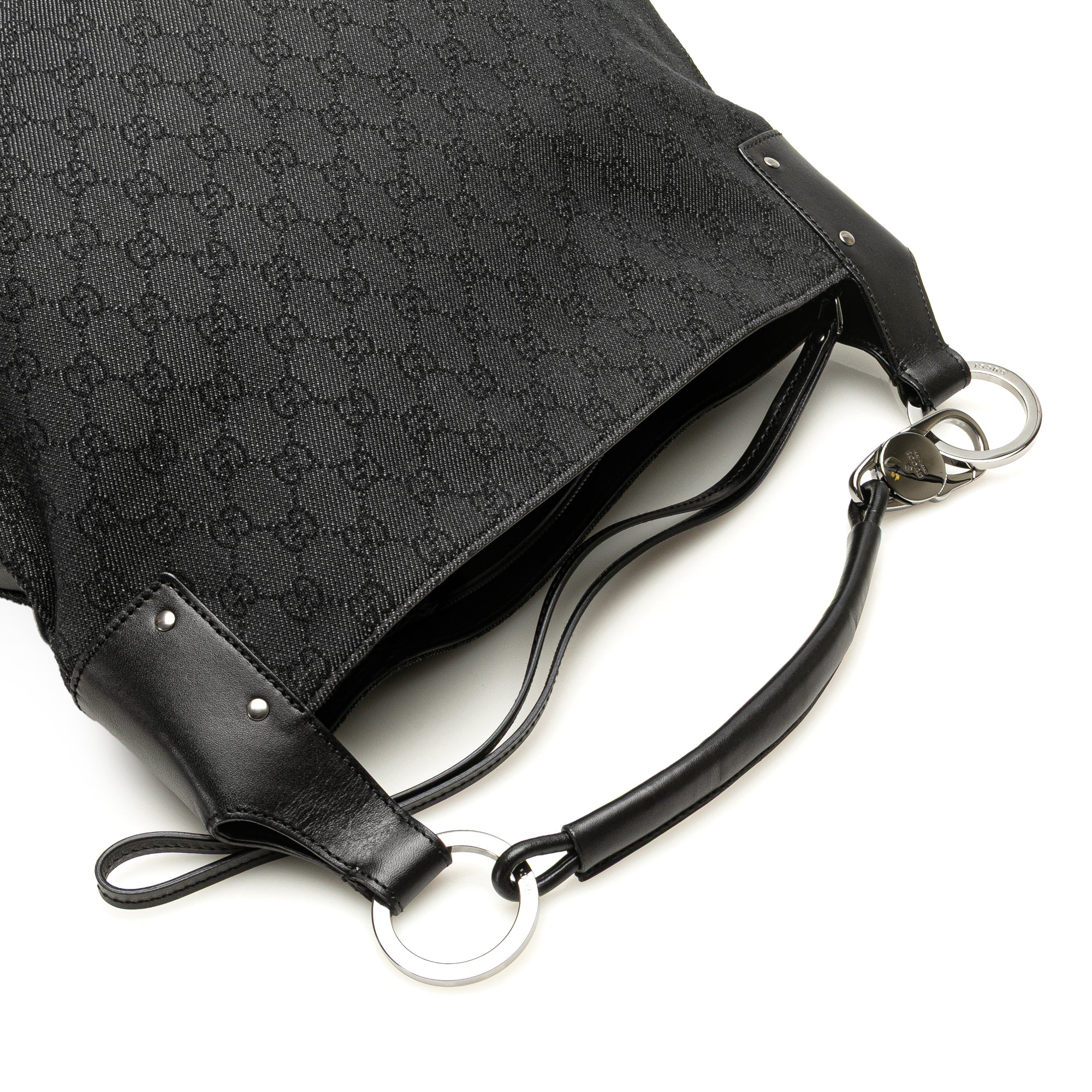 Large GG Denim Horsebit Classic Ring Hobo
