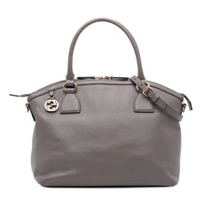 Medium Leather GG Charm Dome Satchel
