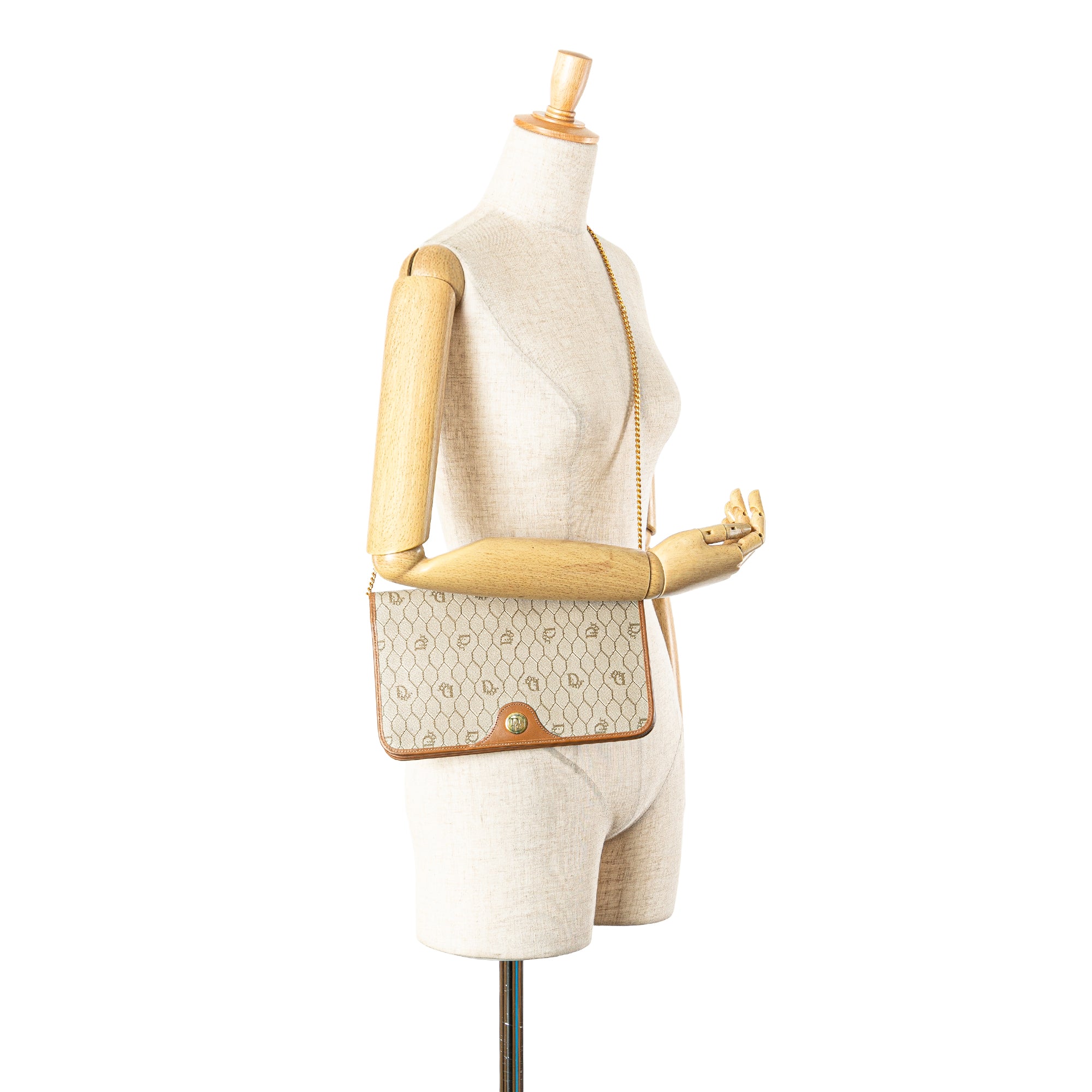 Honeycomb Coated Canvas Chain Shoulder Bag