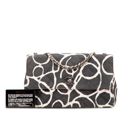 Medium CC Quilted Printed Canvas Single Flap