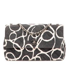 Medium CC Quilted Printed Canvas Single Flap