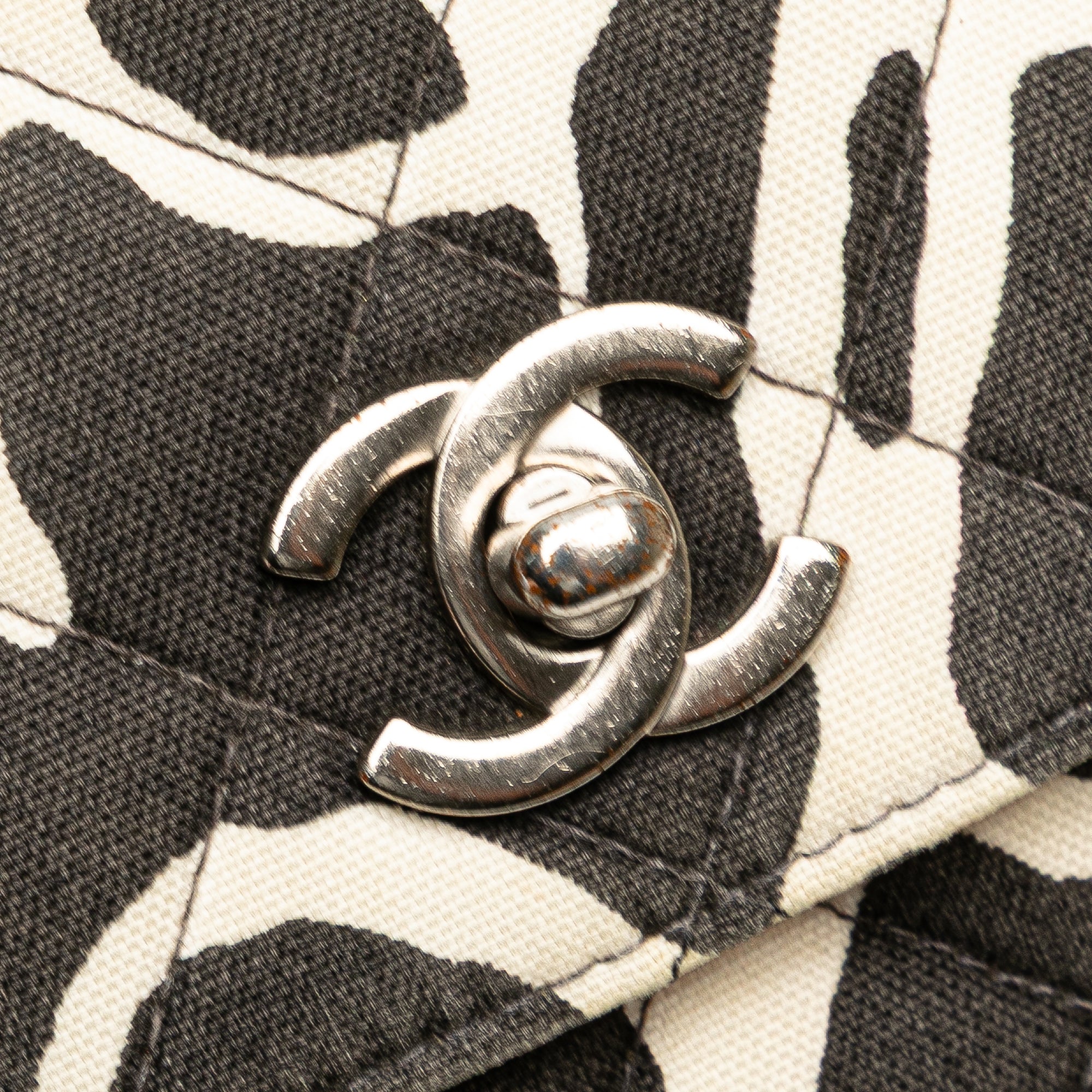 Medium CC Quilted Printed Canvas Single Flap