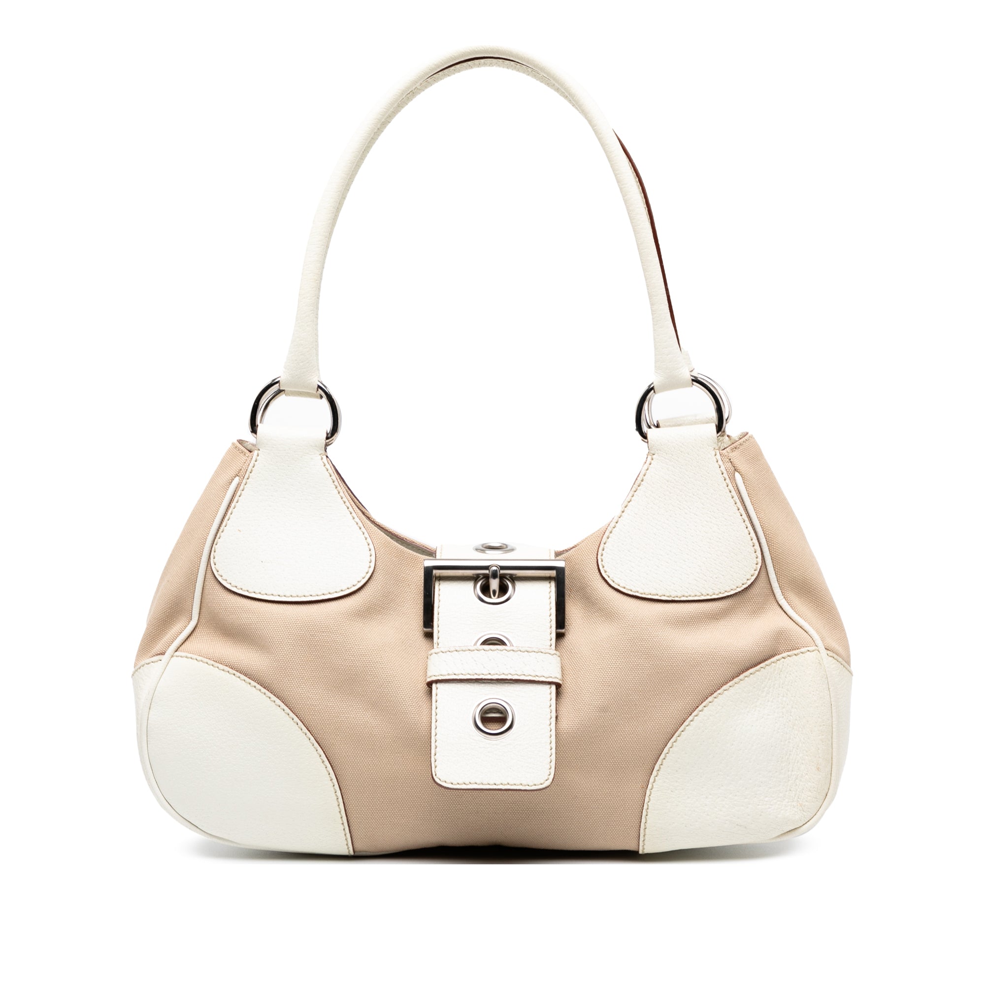 Cinghiale Trimmed Canvas Canapa Moon Shoulder Bag