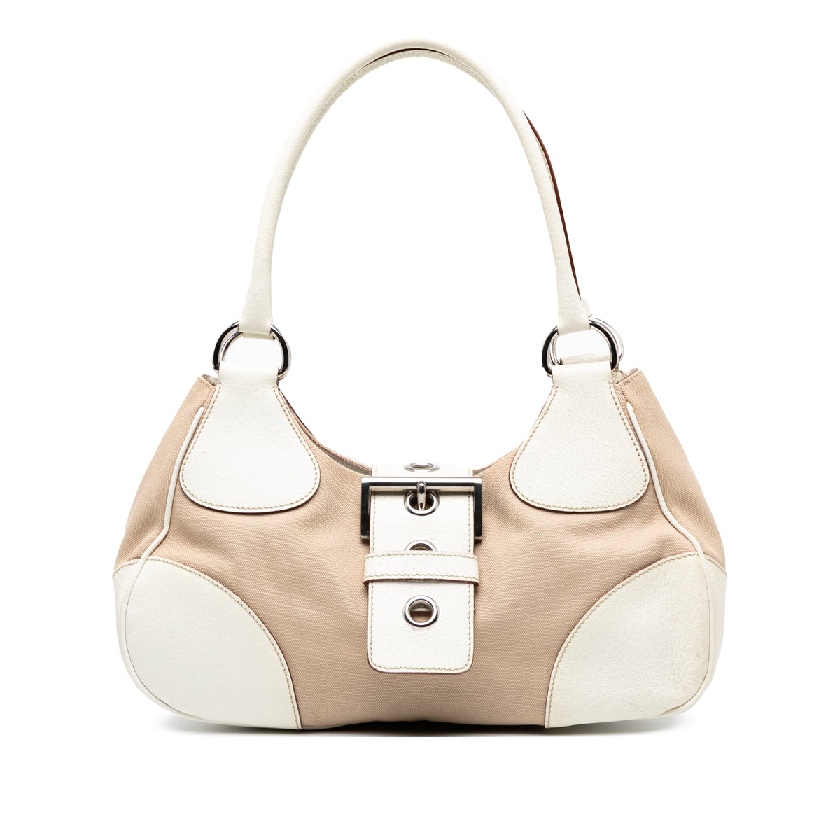 Cinghiale Trimmed Canvas Canapa Moon Shoulder Bag