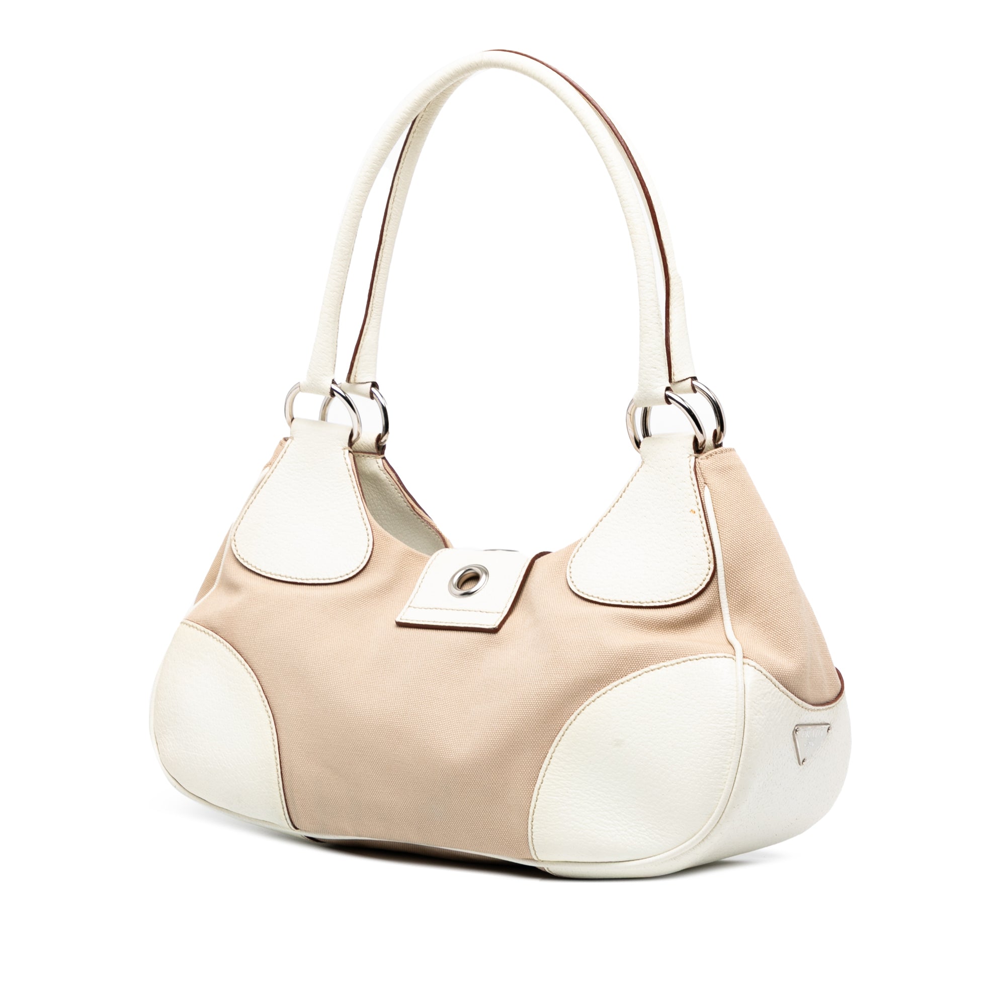 Cinghiale Trimmed Canvas Canapa Moon Shoulder Bag