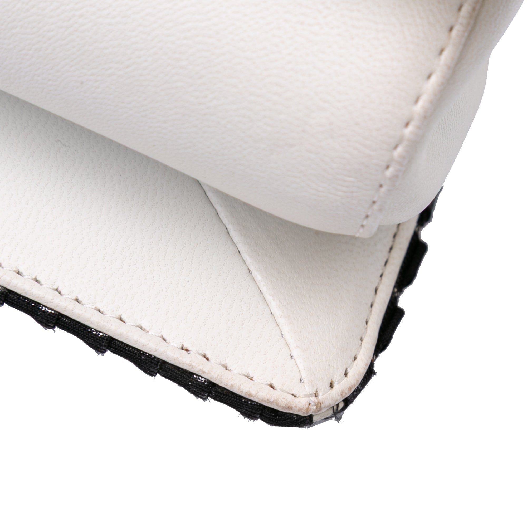 CC Bicolor Woven Lambskin Crystal Pearl Flap