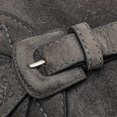 Anagram Suede Shoulder Bag