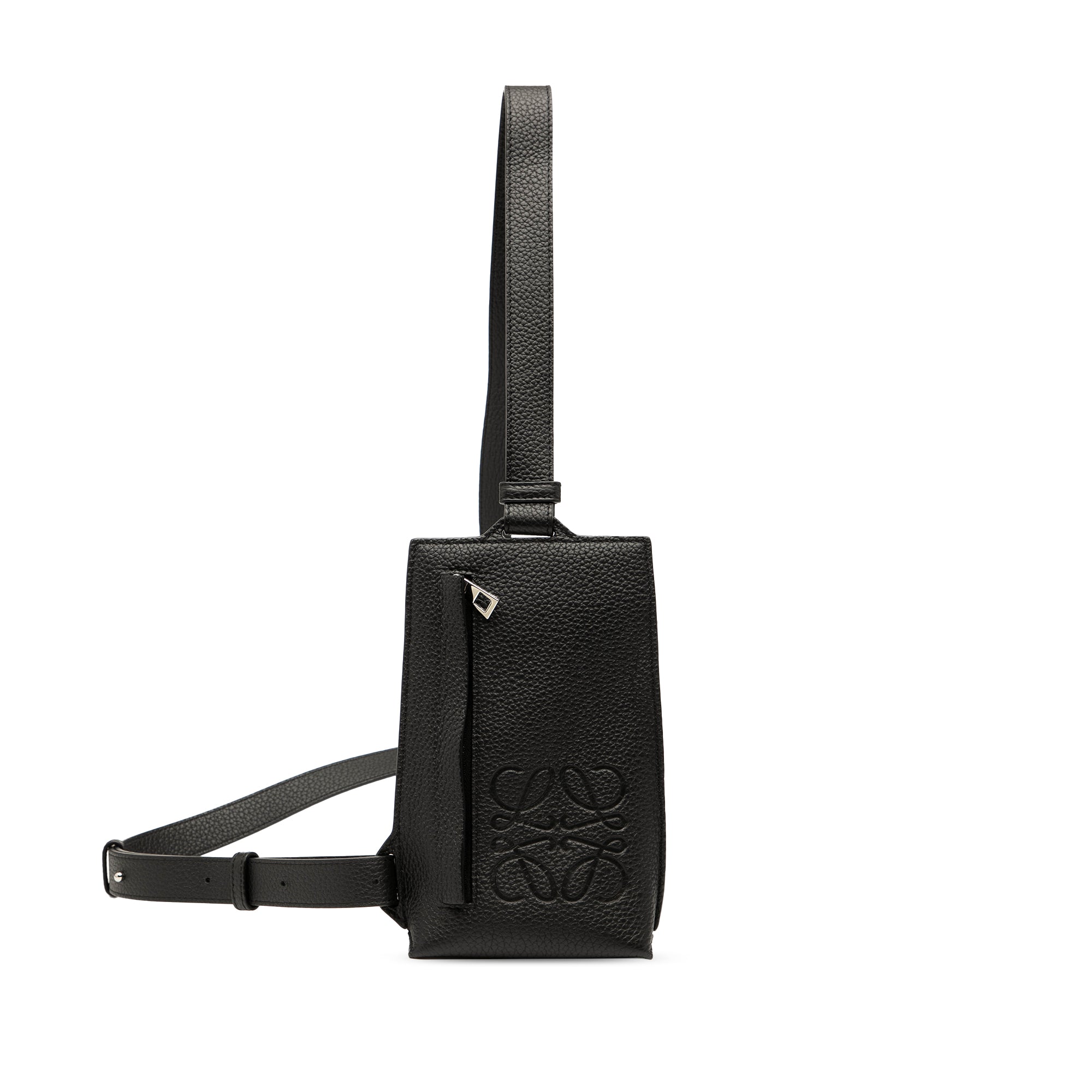 Grained Calfskin Vertical T Pocket Pouch