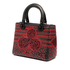 Medium Smooth Calfskin Embroidered Heart Playing Cards Lady Dior