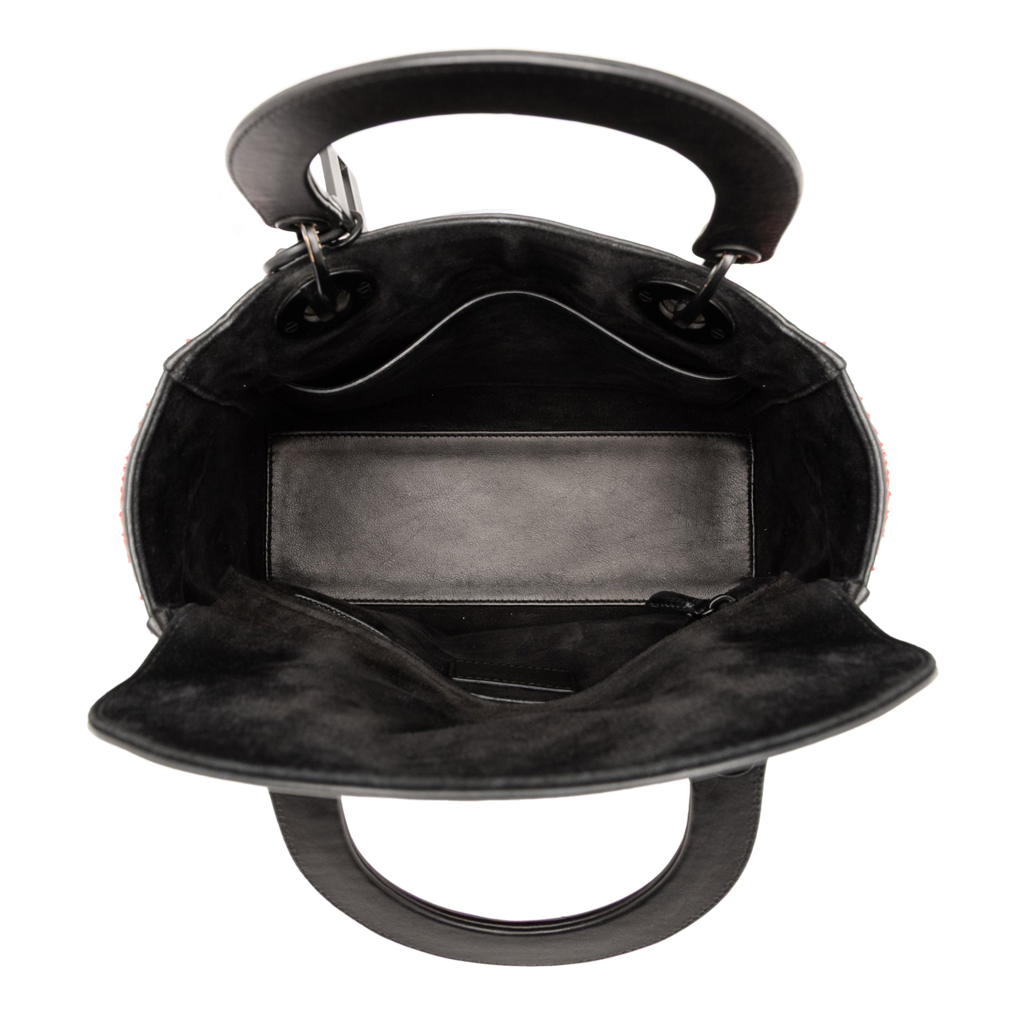 Medium Smooth Calfskin Embroidered Heart Playing Cards Lady Dior