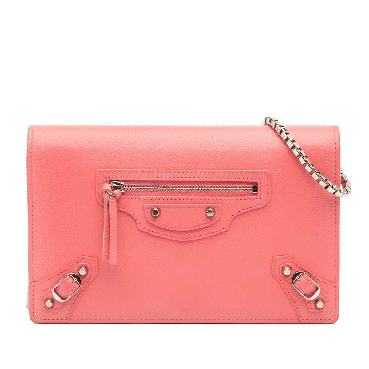 Grained Calfskin Motocross Classic Wallet on Chain