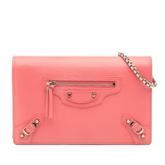 Grained Calfskin Motocross Classic Wallet on Chain