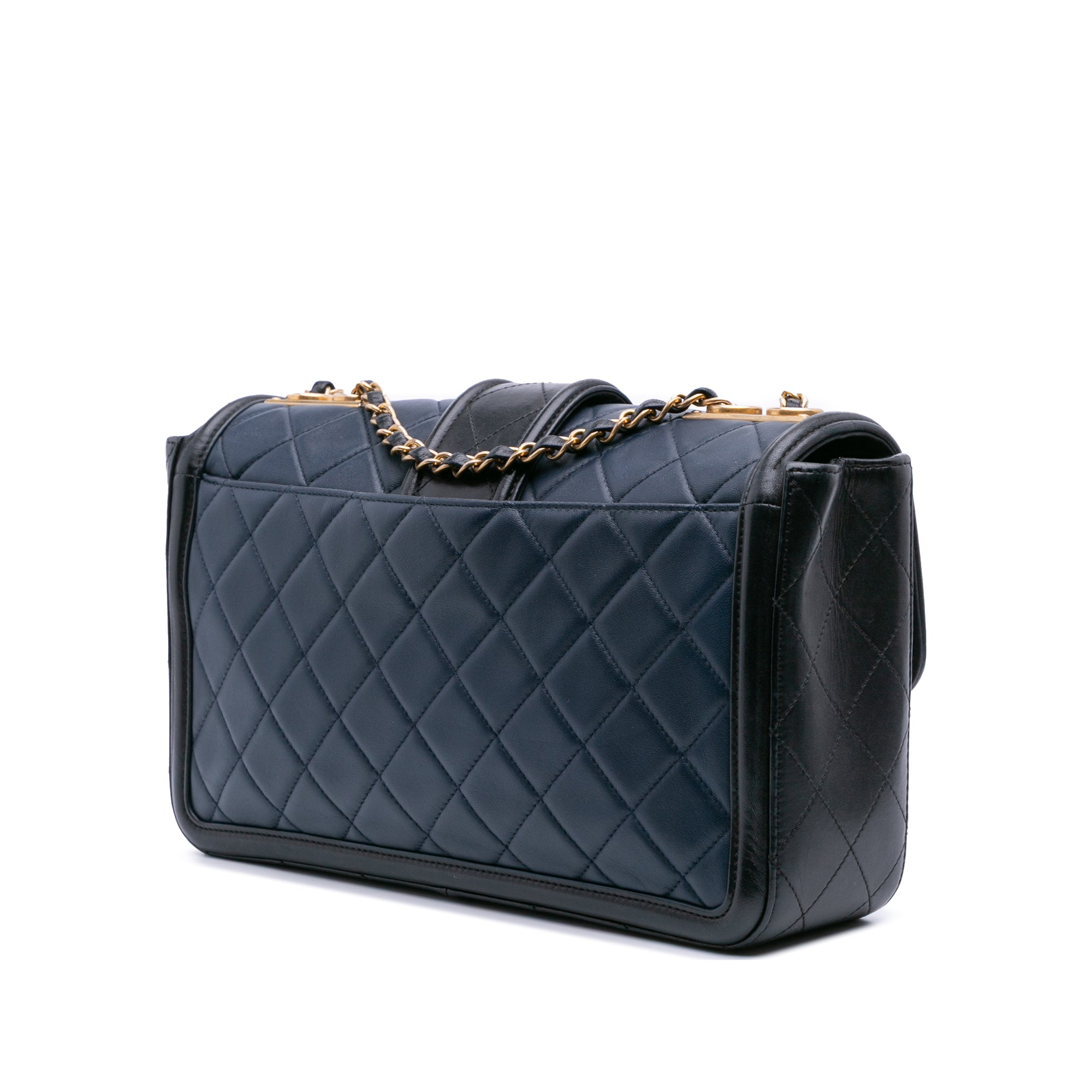 Medium Bicolor Quilted Lambskin Elegant CC Flap