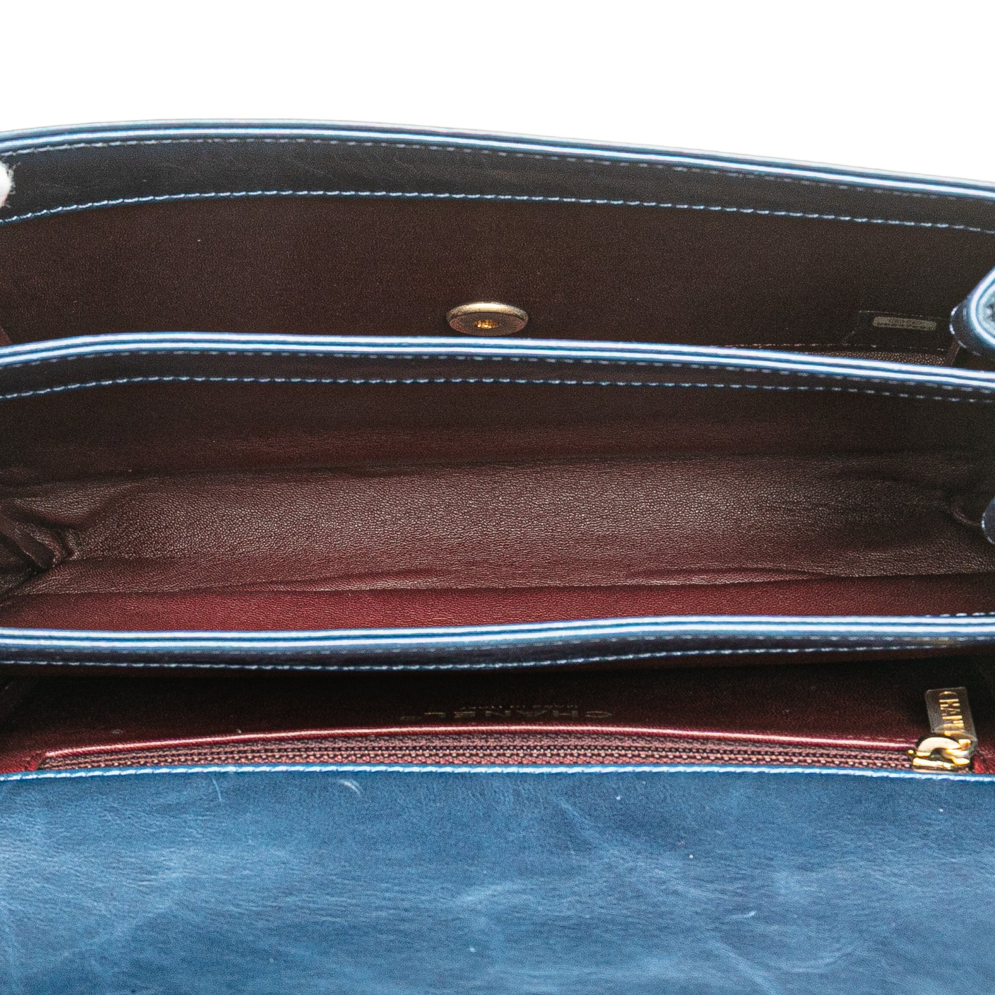 Small Quilted Calfskin Straight Lined Flap