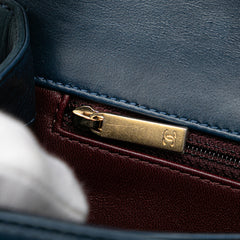 Small Quilted Calfskin Straight Lined Flap