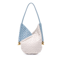 Small Nappa and Canvas Intrecciato Solstice Shoulder Bag
