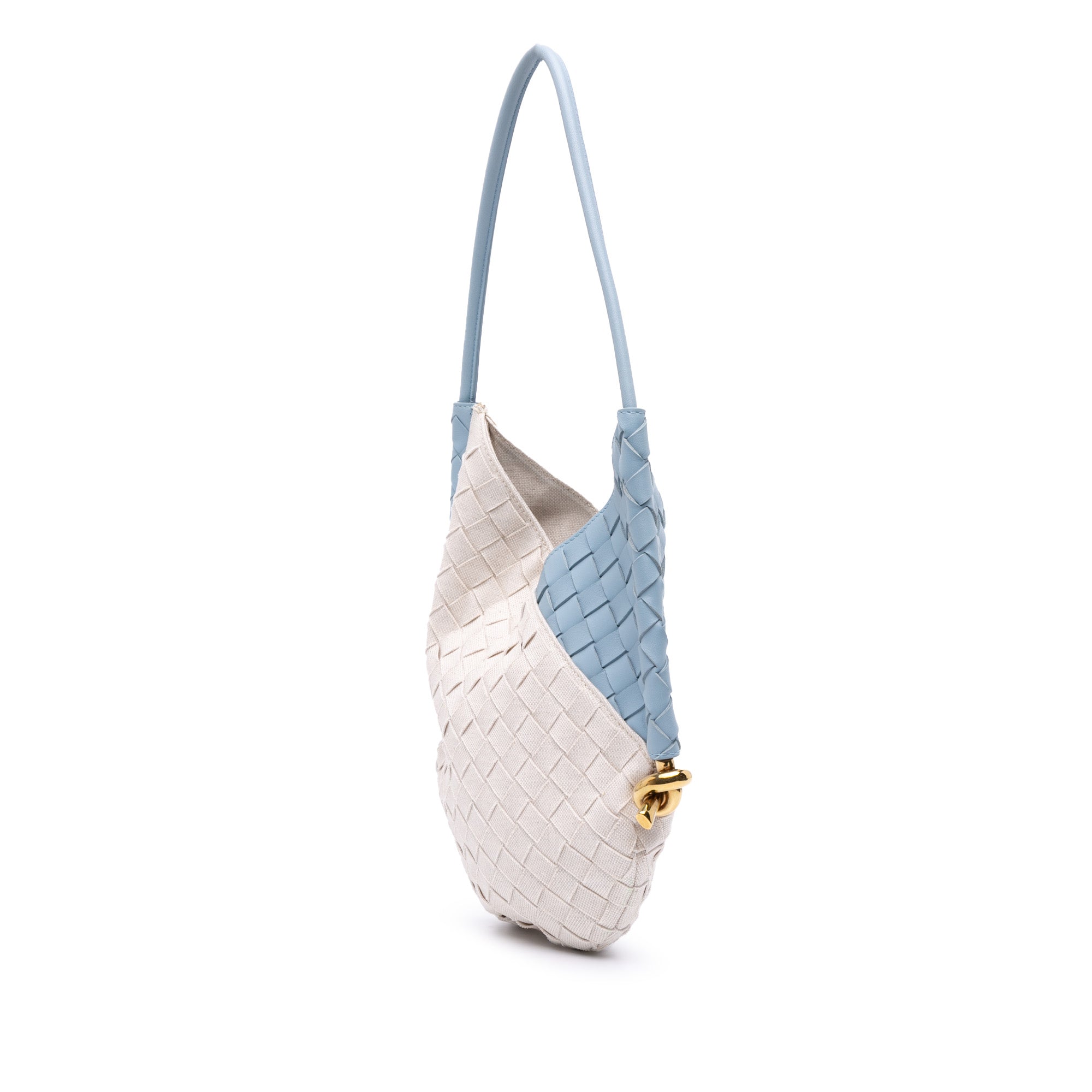Small Nappa and Canvas Intrecciato Solstice Shoulder Bag