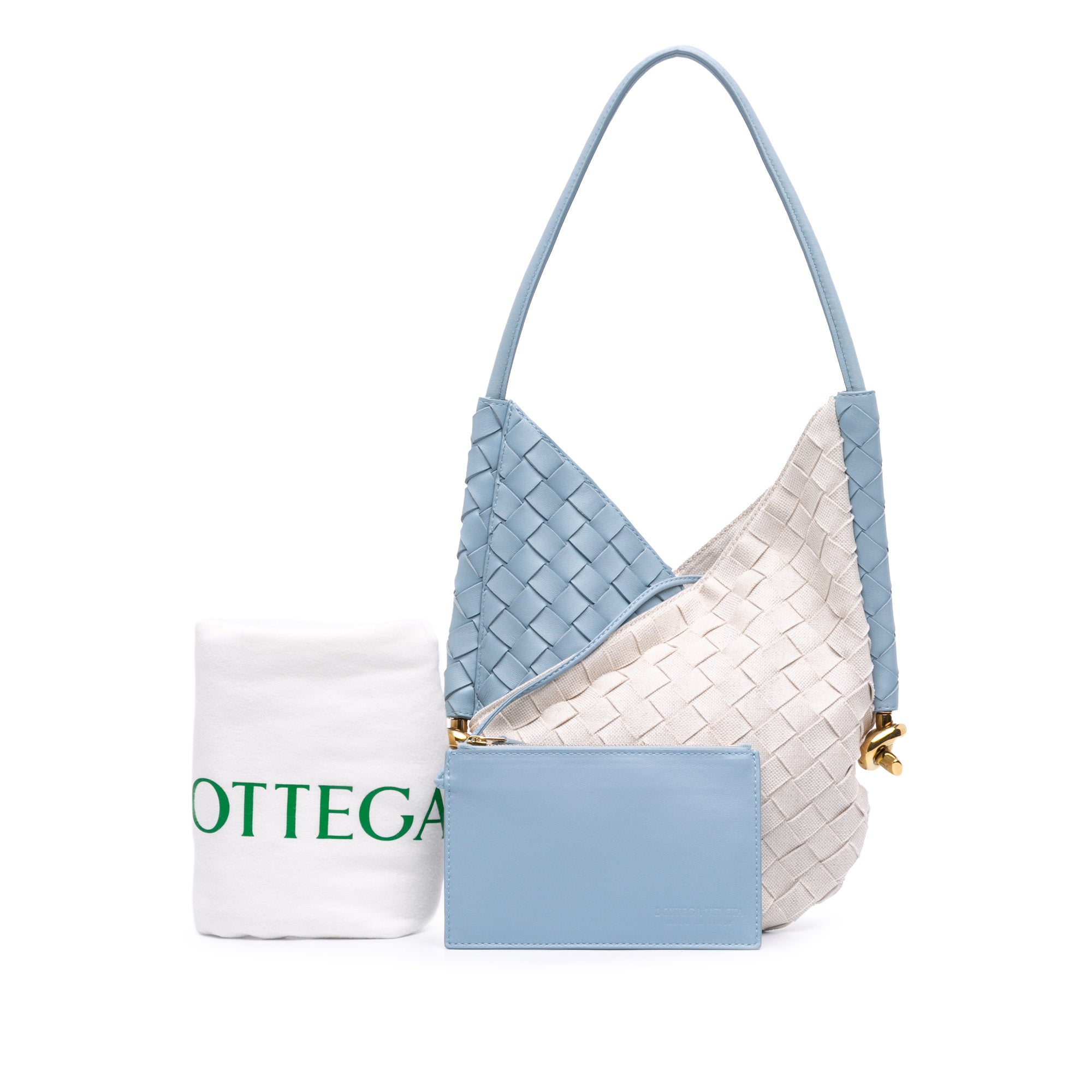 Small Nappa and Canvas Intrecciato Solstice Shoulder Bag