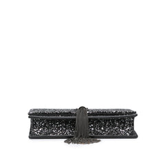 Metallic Glitter Monogram Kate Tassel Chain Wallet