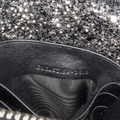 Metallic Glitter Monogram Kate Tassel Chain Wallet
