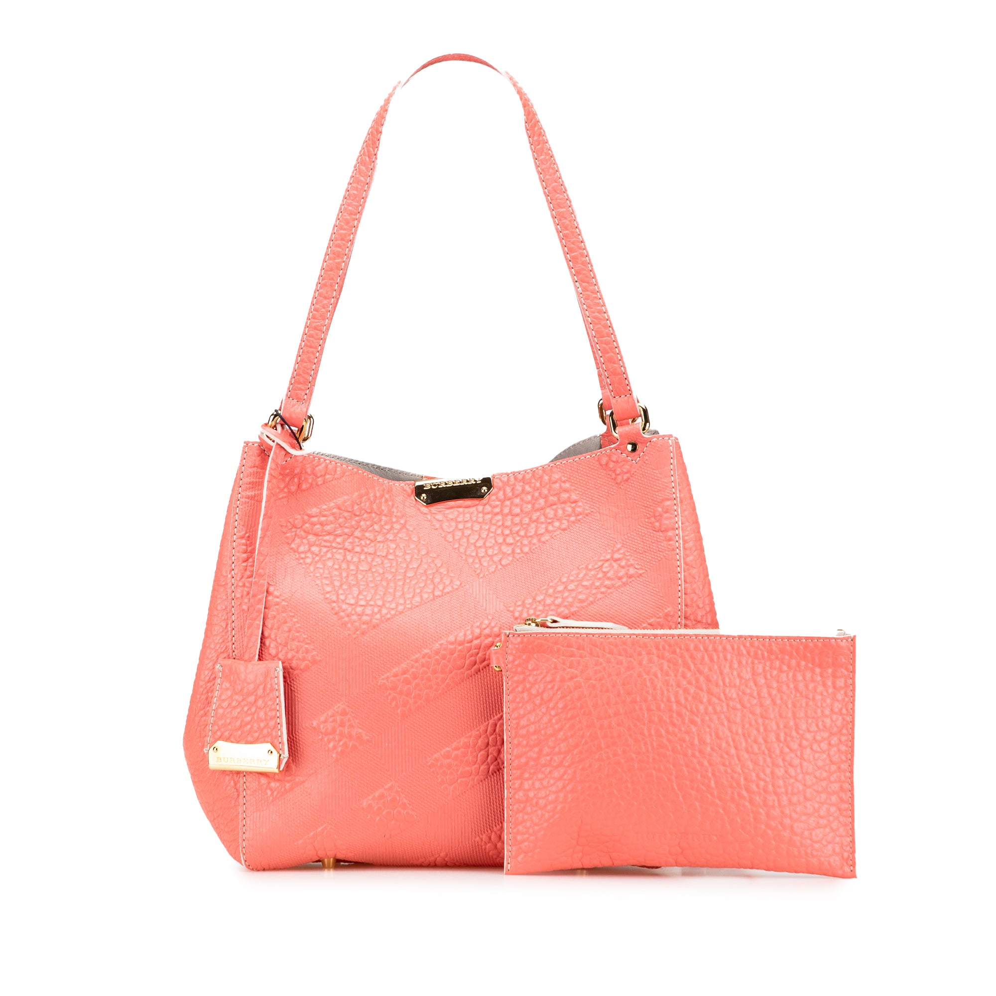 Small Embossed Grain Check Canterbury Tote