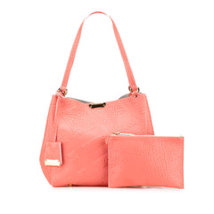 Small Embossed Grain Check Canterbury Tote