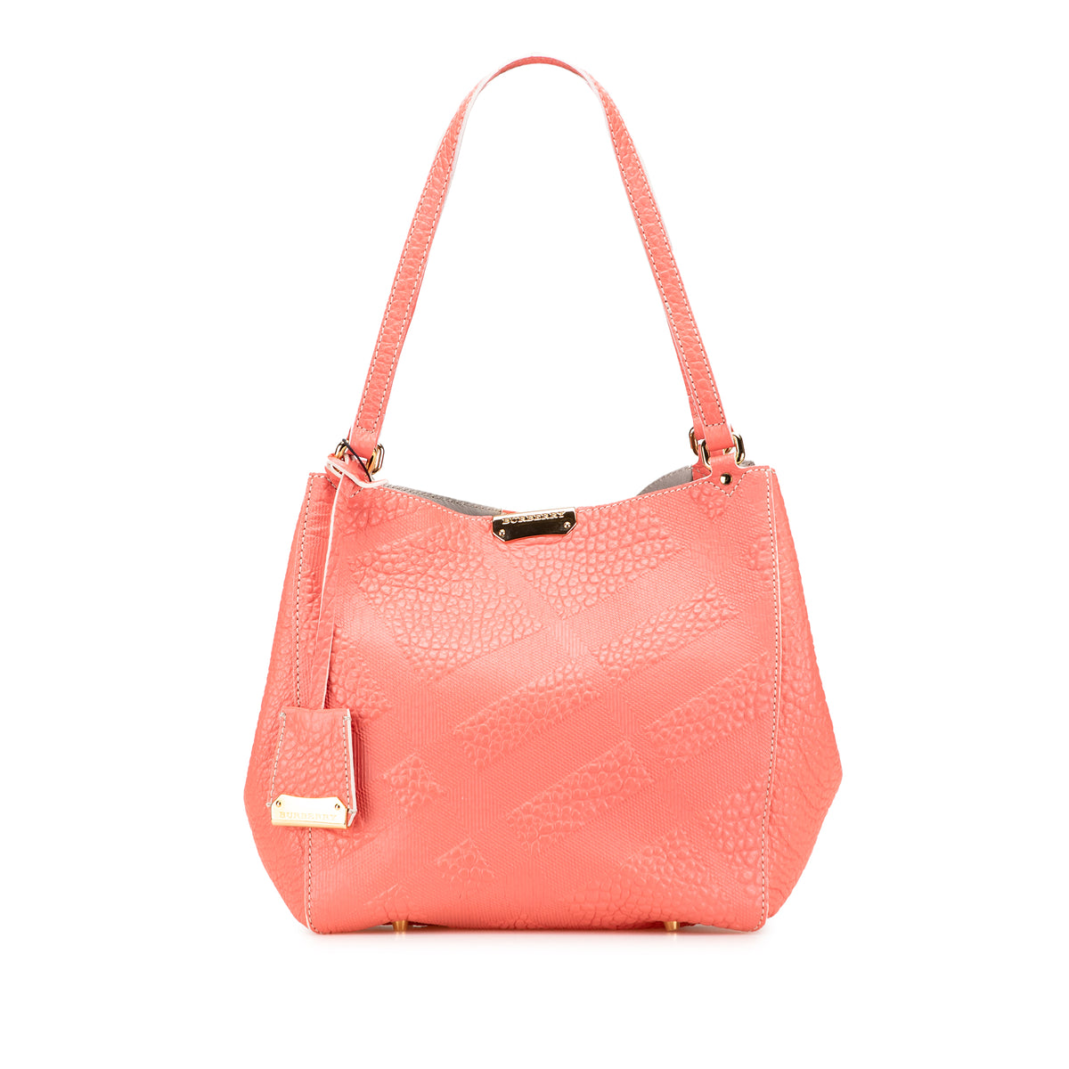 Small Embossed Grain Check Canterbury Tote