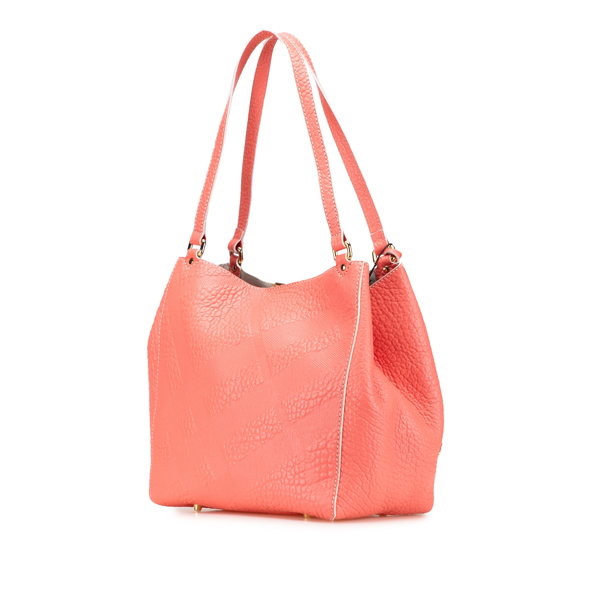 Small Embossed Grain Check Canterbury Tote